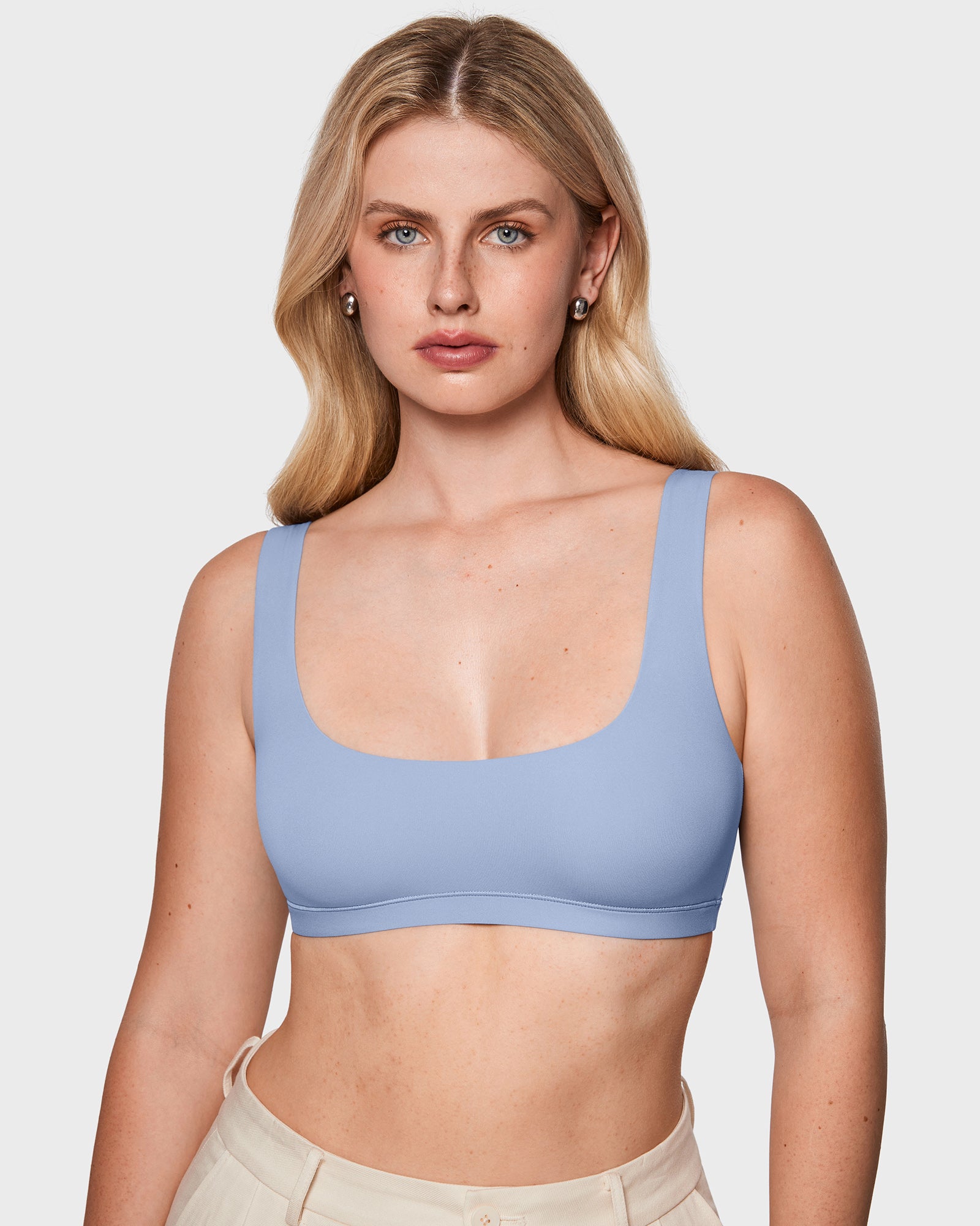 Livona Comfort Lace Bralette - Wireless Padded Sports Bra & Crop Top For Everyday Wear
