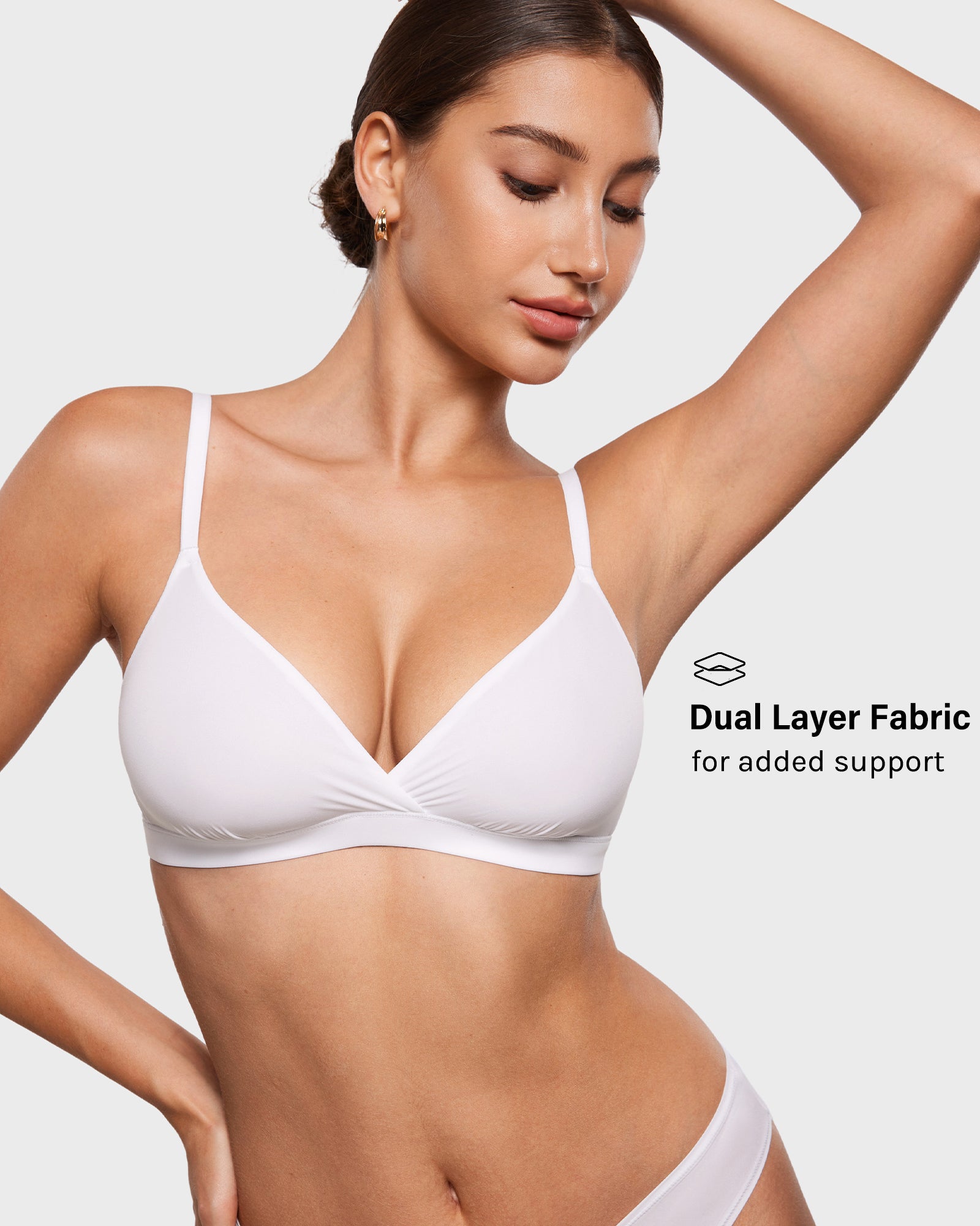 INLYIRC Women's Inbarely® Crossover Bralette Brown Purple