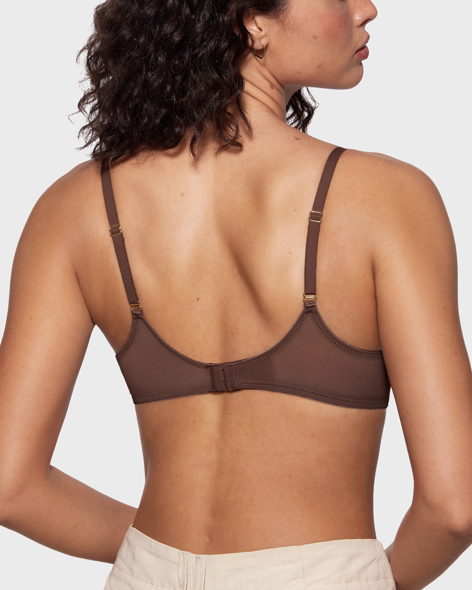 INLYRIC Women's Cosnufy® Mesh Scoop Bra Coconut White